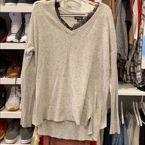 Lace vneck sweater tunic